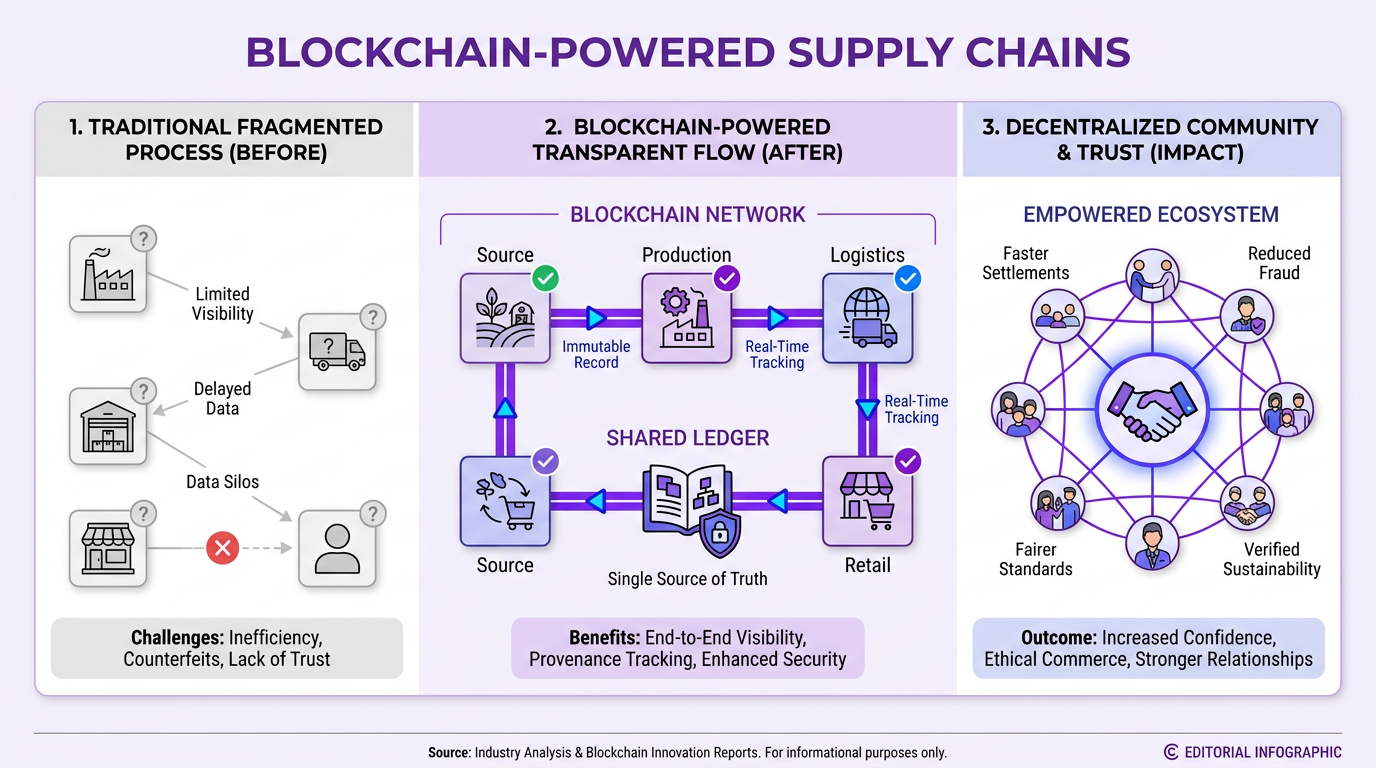Blockchain-Powered Supply Chains: Enhancing Transparency and Trust in Decentralized Commerce
