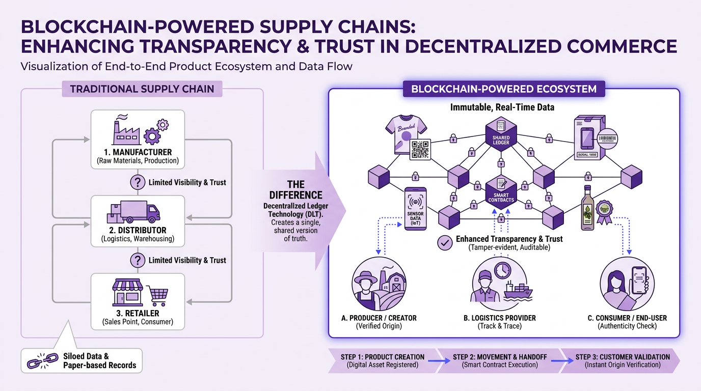 Blockchain-Powered Supply Chains: Enhancing Transparency and Trust in Decentralized Commerce