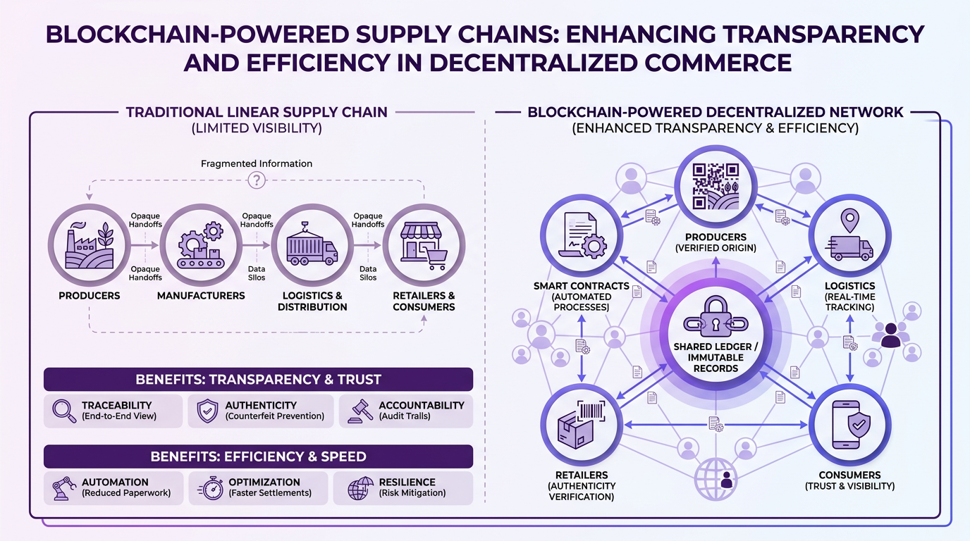 Blockchain-Powered Supply Chains: Enhancing Transparency and Efficiency in Decentralized Commerce